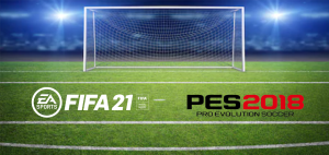 Soccer goal with FIFA EA Sports and PES
