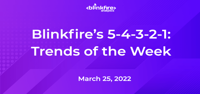 Blinkfire’s 5-4-3-2-1: March 25, 2022