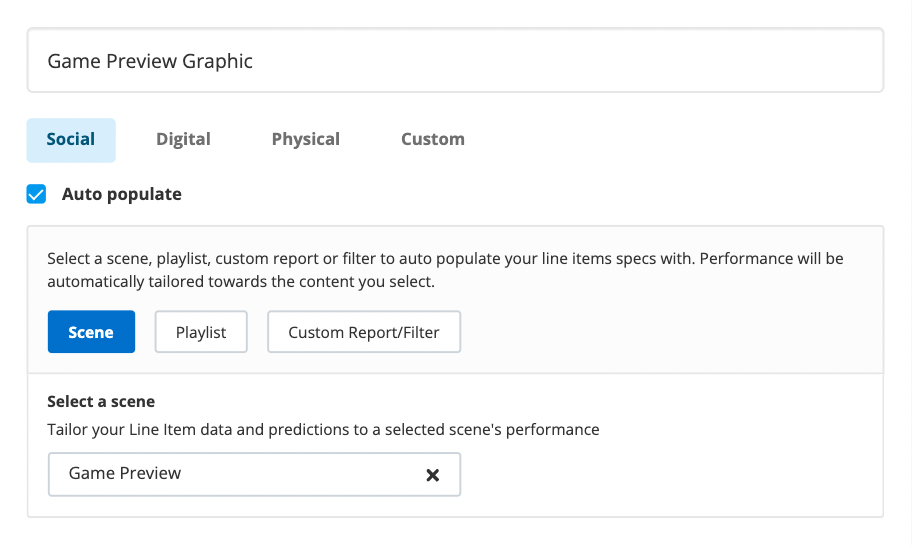 Auto Populate Social Assets from AI technology