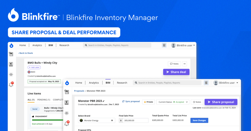 Custom Sponsorship Proposals & Better Deal Sharing with Blinkfire Inventory Manager