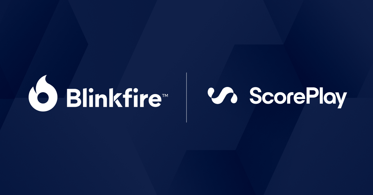 Blinkfire and ScorePlay logos as they announce a strategic partnership